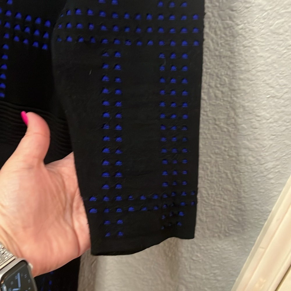 Lane Bryant 14/16 Black Cobalt Blue Sweater Dress - Picture 6 of 7
